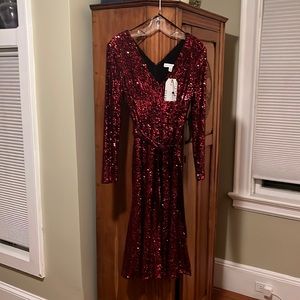 NWT-Sequined “Dress the Population”